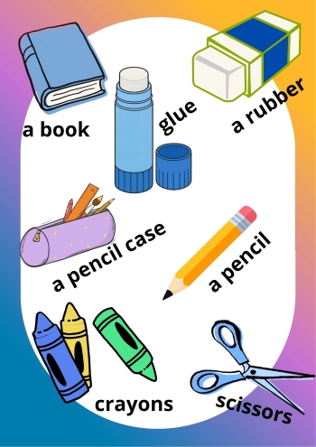 Blue 3D Illustration School Background Poster