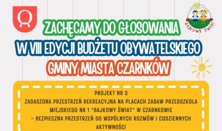 ZACHĘCAMY DO GŁOSOWANIA W VIII EDYCJI BUDŻETU OBYWATELSKIEGO GMINY MIASTA CZARNKÓW