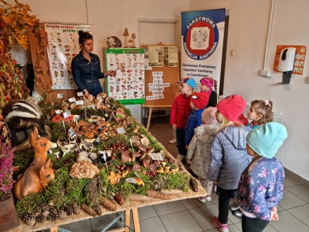 Wystawa grzybów w Powiatowej Stacji Sanitarno-Epidemiologicznej w Czarnkowie