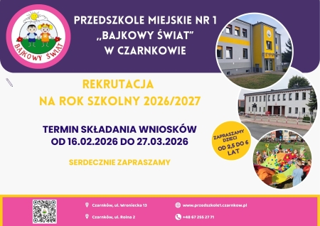 REKRUTACJA NA ROK SZKOLNY 2026/2027 ZAPRASZAMY