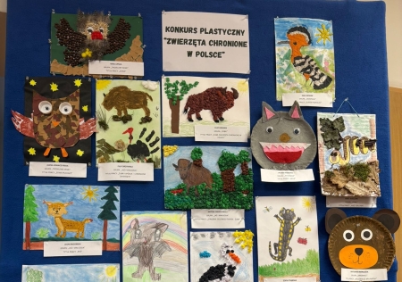 ROZSTRZYGNIĘCIE KONKURSU PLASTYCZNEGO ''ZWIERZĘTA CHRONIONE W POLSCE''